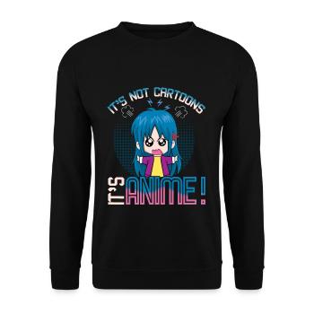 Vaporwave Japan Kawaii Not Cartoons It Is Anime - Unisex Pullover - Schwarz - Vorne - Alina (178cm) & Michal (187cm)
