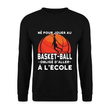 Athlete Ball Game Sport Forced School Basketball - Unisex Pullover - Schwarz - Vorne - Alina (178cm) & Michal (187cm)