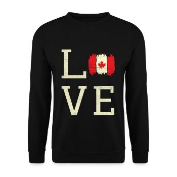 Love Canada Proud Canadian Flag Canada Day - Unisex Pullover - Schwarz - Vorne - Alina (178cm) & Michal (187cm)