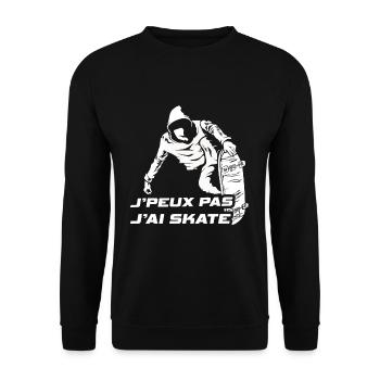 Skating Board Skate Skater Can't I Skateboard - Unisex Pullover - Schwarz - Vorne - Alina (178cm) & Michal (187cm)