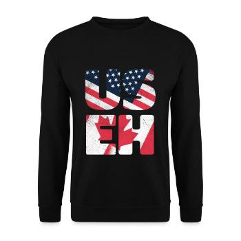 American US Canada Flag Proud Canadian Canada Day - Unisex Pullover - Schwarz - Vorne - Alina (178cm) & Michal (187cm)