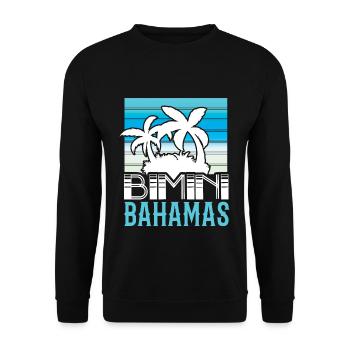 Retro Beach Bahamas 2022 Tropical Hello Summer - Unisex Pullover - Schwarz - Vorne - Alina (178cm) & Michal (187cm)