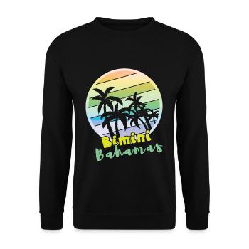 Vintage Beach Bahamas 2022 Tropical Hello Summer - Unisex Pullover - Schwarz - Vorne - Alina (178cm) & Michal (187cm)