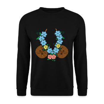 Plage 2022 Tropical Coconut Floral Summer - Sweat-shirt Unisexe - noir - Devant - Alina (178cm) & Michal (187cm)
