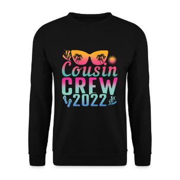 Cousin Crew Vacation 2022 Tropical Hello Summer - Unisex Sweatshirt - black - Front - Alina (178cm) & Michal (187cm)