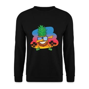 Beach 2022 Tropical Dabbing Pineapple Summer - Unisex Sweatshirt - black - Front - Alina (178cm) & Michal (187cm)
