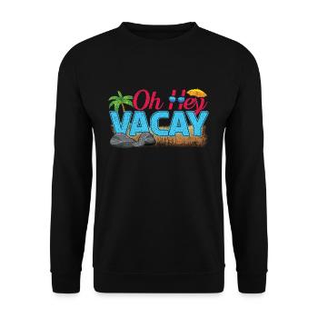Hey Vacation 2022 Tropical Hello Summer - Unisex Pullover - Schwarz - Vorne - Alina (178cm) & Michal (187cm)