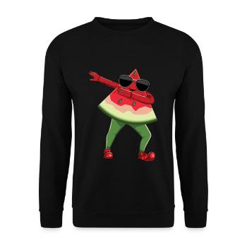 Plage 2022 Tropical Dab Dabbing Pastèque Été - Sweat-shirt Unisexe - noir - Devant - Alina (178cm) & Michal (187cm)