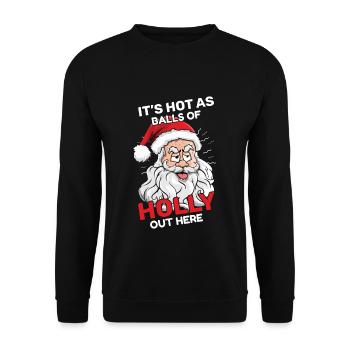Beach Christmas Funny Hot Balls Santa Summer 2022 - Unisex Pullover - Schwarz - Vorne - Alina (178cm) & Michal (187cm)