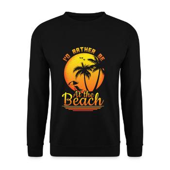 Rather Be At Beach 2022 Tropical Summer - Unisex Pullover - Schwarz - Vorne - Alina (178cm) & Michal (187cm)