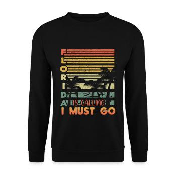 Retro Florida Vacation 2022 Tropical Hello Summer - Unisex Pullover - Schwarz - Vorne - Alina (178cm) & Michal (187cm)