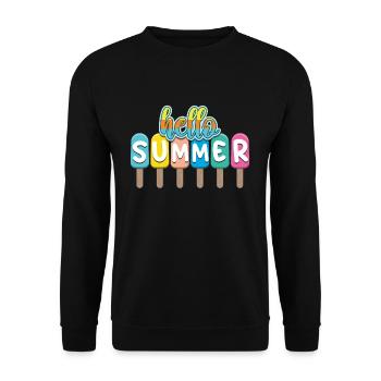 Beach 2022 Tropical Cream Ice Hello Summer - Unisex Pullover - Schwarz - Vorne - Alina (178cm) & Michal (187cm)