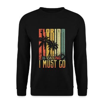 Florida Calls Vacation 2022 Tropical Hello Summer - Unisex Pullover - Schwarz - Vorne - Alina (178cm) & Michal (187cm)