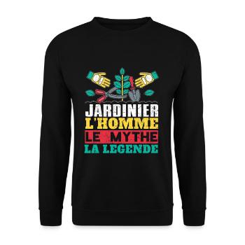 Hands Tools Man Legend Gardener Gardening Garden - Unisex Pullover - Schwarz - Vorne - Alina (178cm) & Michal (187cm)