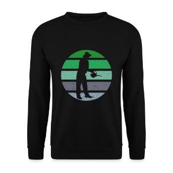Vintage Watering Plant Gardener Gardening Garden - Unisex Sweatshirt - black - Front - Alina (178cm) & Michal (187cm)