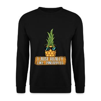 Beach 2022 Tropical Like Pineapple Summer - Unisex Pullover - Schwarz - Vorne - Alina (178cm) & Michal (187cm)