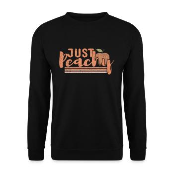 Retro Just Peach Beach 2022 Tropical Hello Summer - Unisex Sweatshirt - black - Front - Alina (178cm) & Michal (187cm)