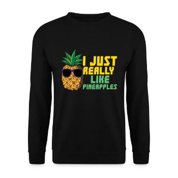Beach 2022 Tropical Really Like Pineapple Summer - Unisex Pullover - Schwarz - Vorne - Alina (178cm) & Michal (187cm)