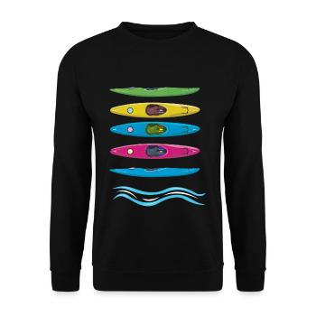 Boating Boat Kayak Pontoon Lake Summer 2022 - Unisex Pullover - Schwarz - Vorne - Alina (178cm) & Michal (187cm)