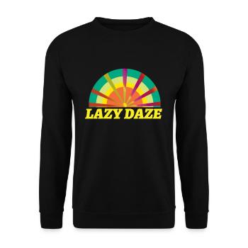 Beach 2022 Daze Lazy Tropical Hello Summer - Unisex Sweatshirt - black - Front - Alina (178cm) & Michal (187cm)