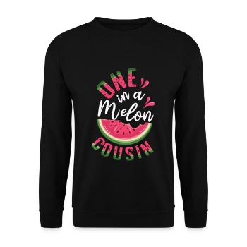 Beach 2022 One In Watermelon Cousin Hello Summer - Unisex Sweatshirt - black - Front - Alina (178cm) & Michal (187cm)