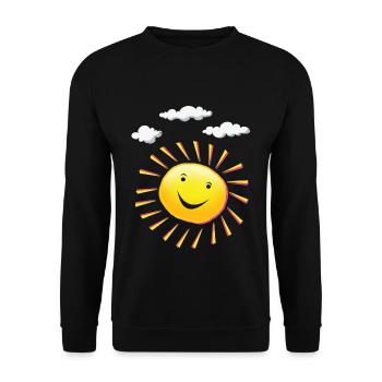 Smile Sun Cute Beach 2022 Tropical Hello Summer - Unisex Pullover - Schwarz - Vorne - Alina (178cm) & Michal (187cm)