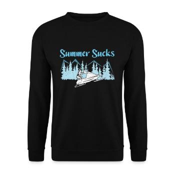 Beach 2022 Sucks Hate Summer Snow Boarding Snow - Unisex Pullover - Schwarz - Vorne - Alina (178cm) & Michal (187cm)