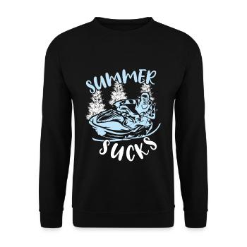 Beach 2022 Sucks Summer Snow Boarding Snow - Unisex Pullover - Schwarz - Vorne - Alina (178cm) & Michal (187cm)