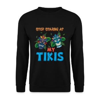 Beach 2022 Tiki Hawaiian Hawaii Summer - Unisex Pullover - Schwarz - Vorne - Alina (178cm) & Michal (187cm)