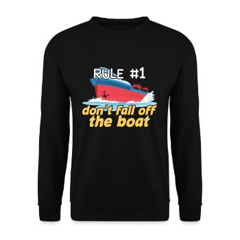 Rule Don't Fall Boat Kayak Pontoon Boating Summer - Unisex Pullover - Schwarz - Vorne - Alina (178cm) & Michal (187cm)