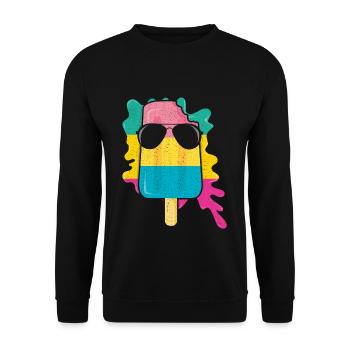Beach 2022 Tropical Ice Pop Cream Beach Summer - Unisex Pullover - Schwarz - Vorne - Alina (178cm) & Michal (187cm)
