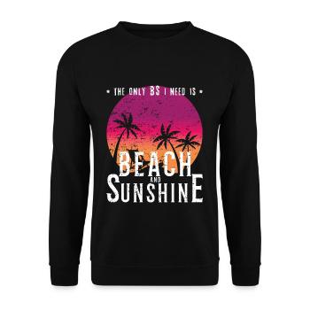 Beach Sunshine Tropical Hello Summer 2022 - Unisex Pullover - Schwarz - Vorne - Alina (178cm) & Michal (187cm)