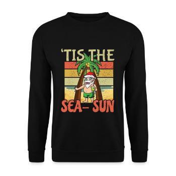Retro Beach Noël Santa Sun Sea Été 2022 - Sweat-shirt Unisexe - noir - Devant - Alina (178cm) & Michal (187cm)