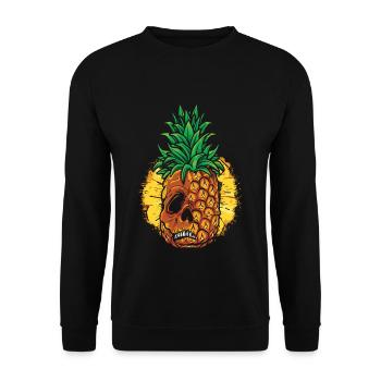 Sun Beach 2022 Tropical Summer Skeleton Pineapple - Unisex Pullover - Schwarz - Vorne - Alina (178cm) & Michal (187cm)