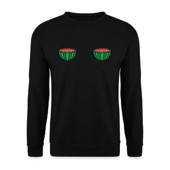 Plage 2022 Fruit Tropical Pastèque Été - Sweat-shirt Unisexe - noir - Devant - Alina (178cm) & Michal (187cm)