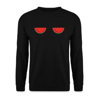 Plage 2022 Tropical Drôle De Pastèque Été - Sweat-shirt Unisexe - noir - Devant - Alina (178cm) & Michal (187cm)
