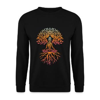 Relax Yoga Time Mandala Méditez Yoga coloré - Sweat-shirt Unisexe - noir - Devant - Alina (178cm) & Michal (187cm)