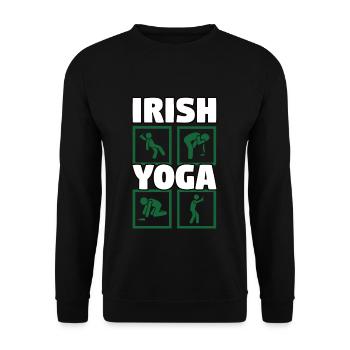 Drôle de yoga Temps Mandala Méditez Ivre Yoga irlandais - Sweat-shirt Unisexe - noir - Devant - Alina (178cm) & Michal (187cm)