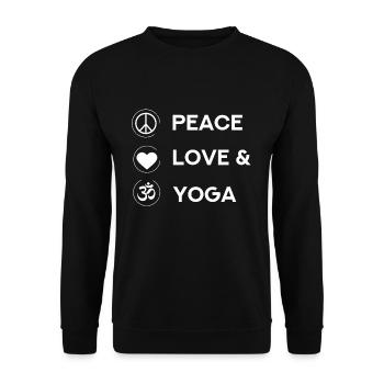 Relax Yoga Time Mandala Meditate Lover Love Yoga - Unisex Pullover - Schwarz - Vorne - Alina (178cm) & Michal (187cm)