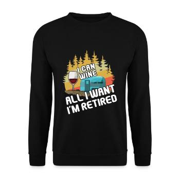 Wine Adventure Vacances Glamp Go Camping - Sweat-shirt Unisexe - noir - Devant - Alina (178cm) & Michal (187cm)