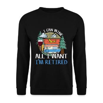 Vintage Wine Adventure Vacances Glamp Go Camping - Sweat-shirt Unisexe - noir - Devant - Alina (178cm) & Michal (187cm)