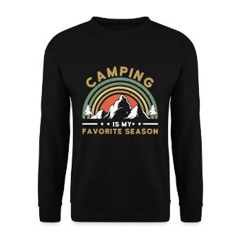 Vintage Adventure Vacation Camp Camper Camping - Unisex Sweatshirt - black - Front - Alina (178cm) & Michal (187cm)