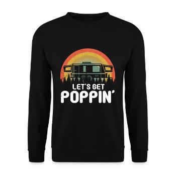 Retro Vintage Camp Camper Motor Home Camping - Unisex Sweatshirt - black - Front - Alina (178cm) & Michal (187cm)