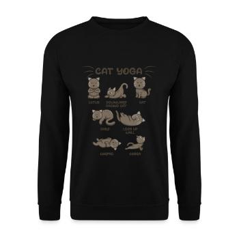 Zen Namaste Animal Meditation Kawaii Cat Yoga - Unisex Sweatshirt - black - Front - Alina (178cm) & Michal (187cm)