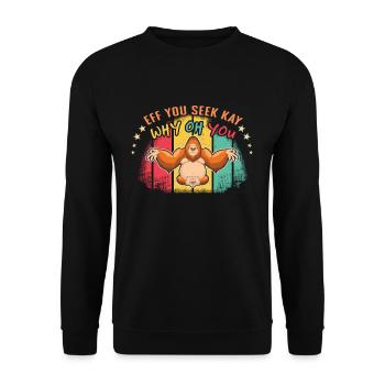 Zen Namaste Animal Meditation Cute Monkey Yoga - Unisex Sweatshirt - black - Front - Alina (178cm) & Michal (187cm)
