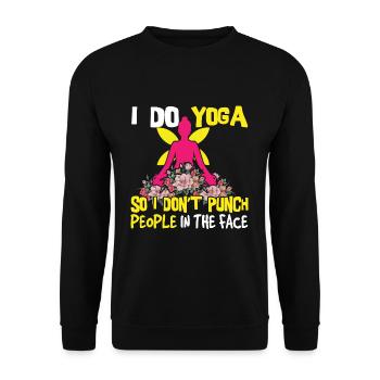 Relax Yoga Zen Mandala Meditate Punch Do Yoga - Unisex Pullover - Schwarz - Vorne - Alina (178cm) & Michal (187cm)