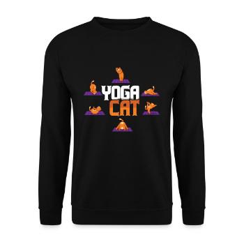 Zen Namaste Animal Meditation Pilates Cat Yoga - Unisex Sweatshirt - black - Front - Alina (178cm) & Michal (187cm)