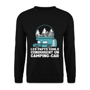 Cool Grandpas Drive Motor Home Camper Camping - Unisex Sweatshirt - black - Front - Alina (178cm) & Michal (187cm)
