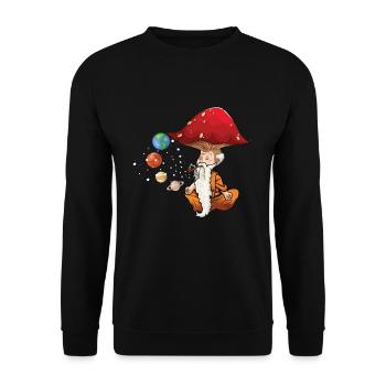 Relax Yoga Time Mandala Meditate Gnome Dwarf Yoga - Unisex Pullover - Schwarz - Vorne - Alina (178cm) & Michal (187cm)