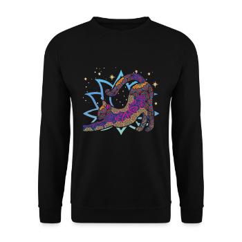 Namaste Animal Meditation Mandala Cat Yoga - Unisex Sweatshirt - black - Front - Alina (178cm) & Michal (187cm)